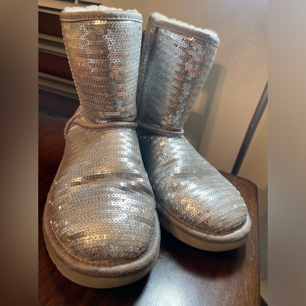 Ugg Silver Sequin Classic Boots - image 2